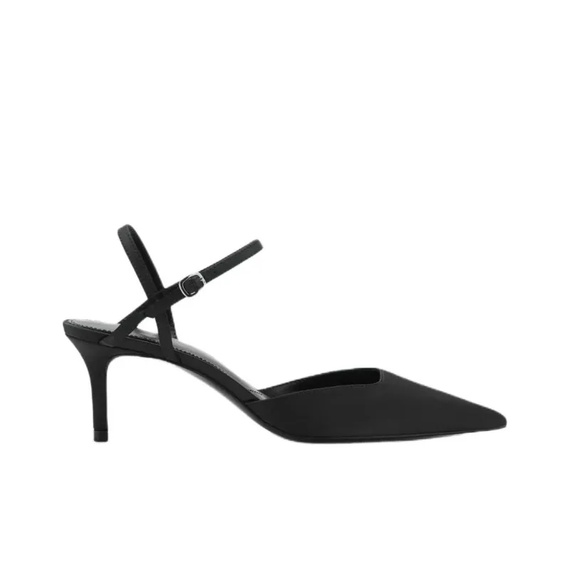 MANGO Slim Heel High Heels 7cm Women's Black-1