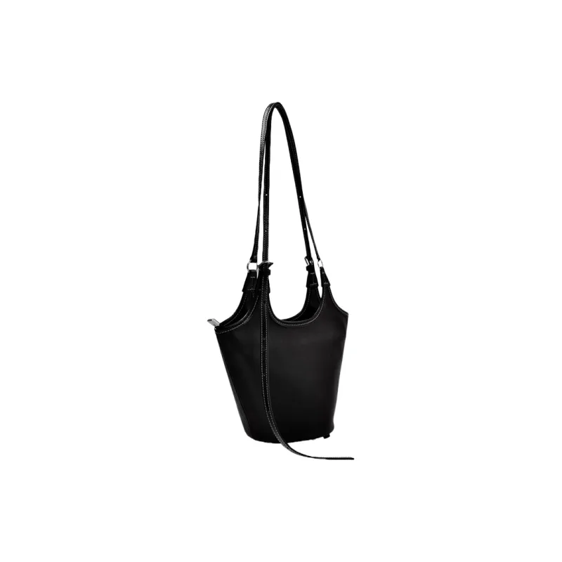 ANDFEEL Top Grain Vegetable Tanned Cow Leather Shoulder Bag, Crossbody Bag Women's Black-1