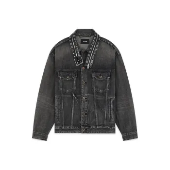 WE11DONE Denim Jackets Unisex Black