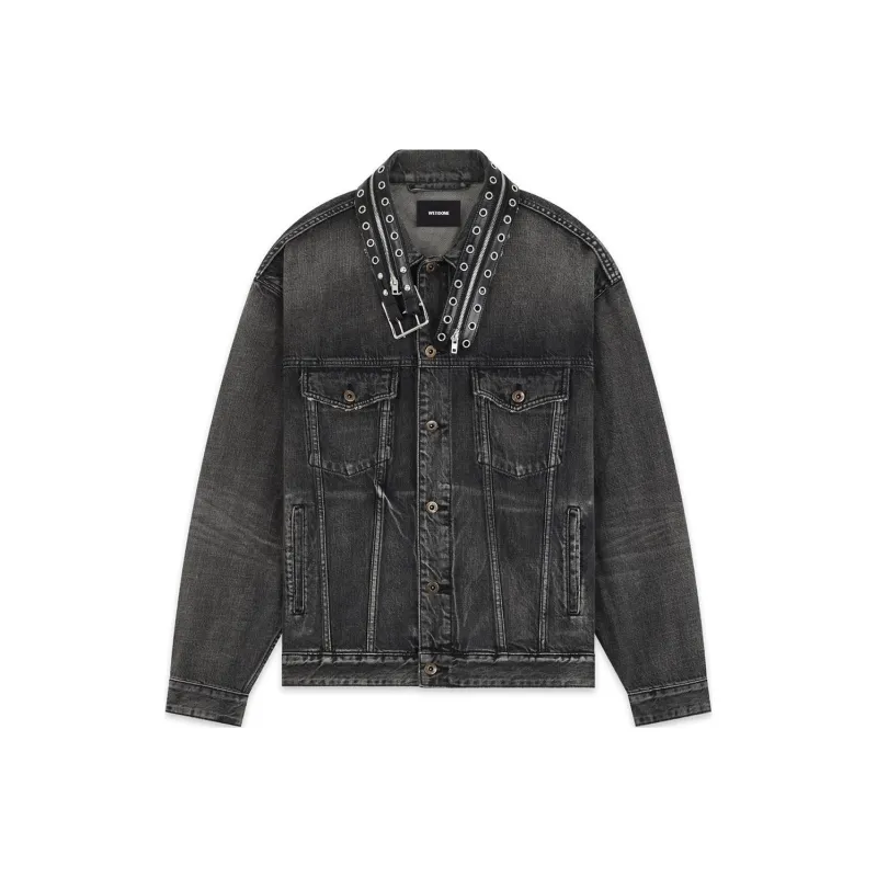 WE11DONE Denim Jackets Unisex Black-0