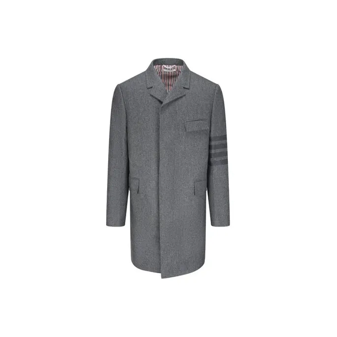 THOM BROWNE Tonal 4 Bar Chesterfield Overcoat-0
