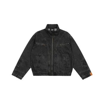 A Chock Denim Jacket Unisex Black