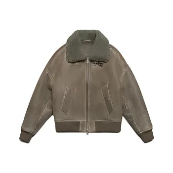 AMIPARIS Paris Zipped Shearling Bomber Jacket