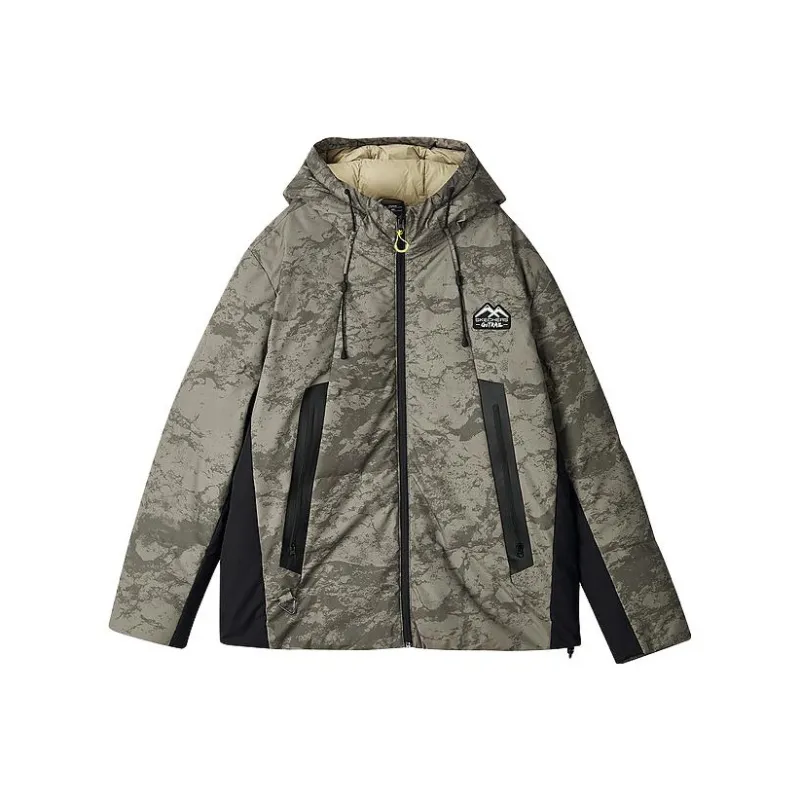 Skechers Sports Life Collection Down Jackets Men Light Khaki Camouflage-0