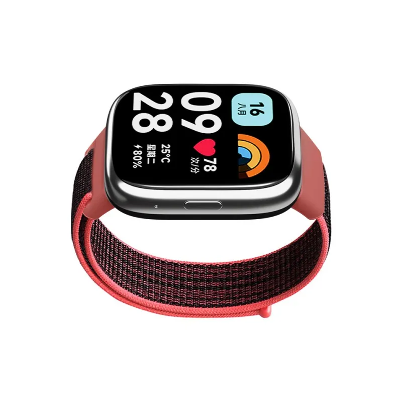 ZHENGGUANG Watch Band Apple Red Beige Compatibility Nylon Material-13