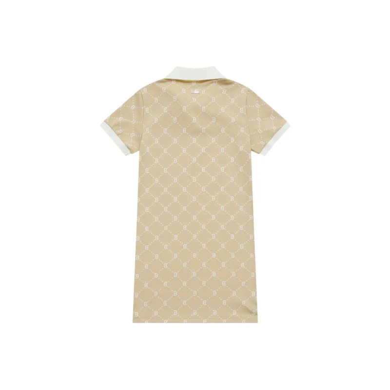 MLB MONOGRAM Collection Boston Red Sox SS25 Short Sleeved Dress Women's Light Beige-1