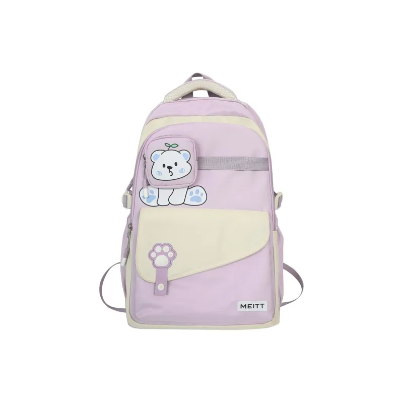 OUZIHUANG Nylon Backpack Regular Unisex Black/Purple/Red/Coffee/Orange-1