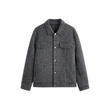 GXG Coats Men's Black White Houndstooth