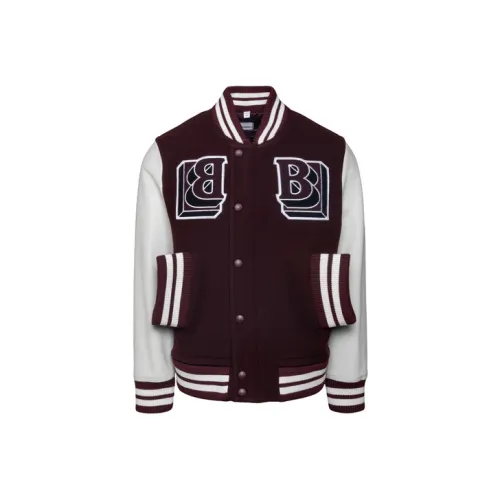 Burberry Leather Sleeve Technical Wool Varsity Jacket