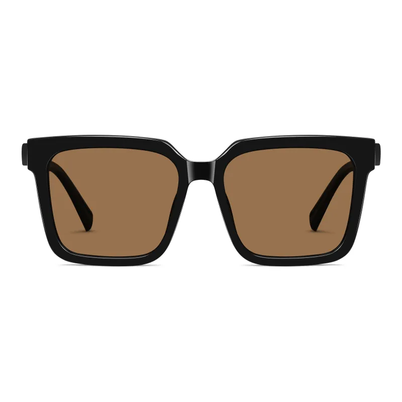 Wood Premium TR/Memory Plastic Square Sunglasses Unisex-5