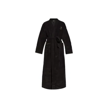 Balenciaga Embroidered-logo Wrap Coat