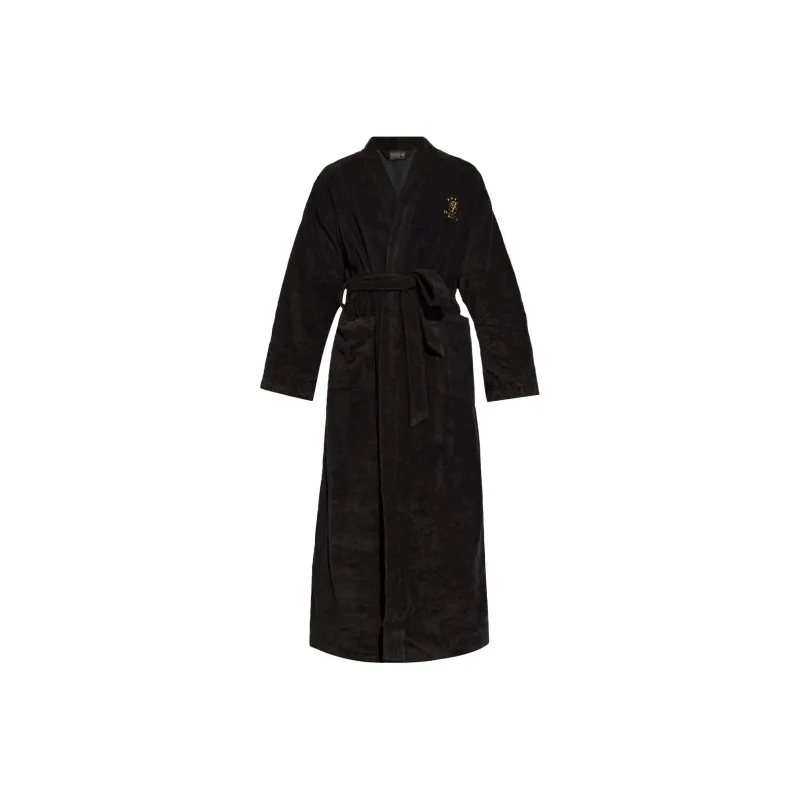Balenciaga Embroidered-logo Wrap Coat-0