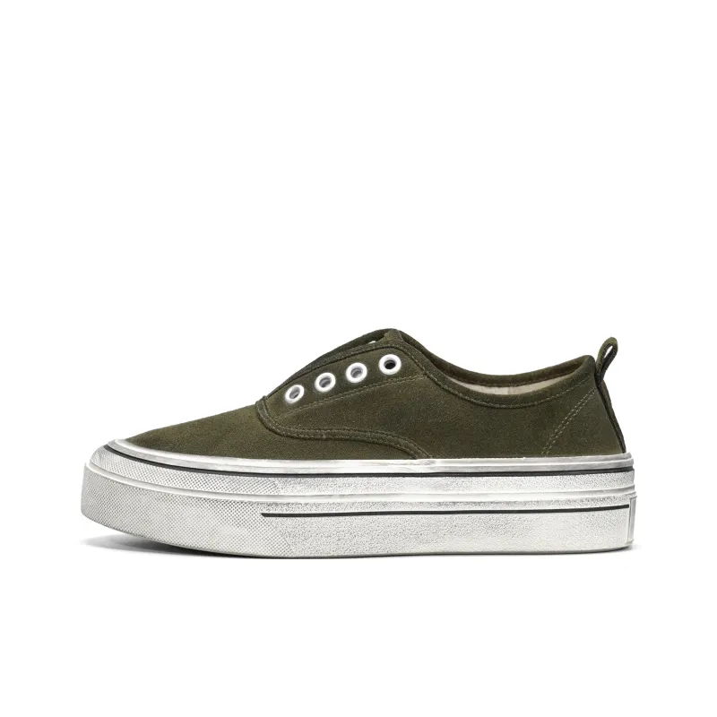 CROOKED CARD Slip Resistant Height Increasing Abrasion Resistant Low Top Skateboard Shoes Women's-0