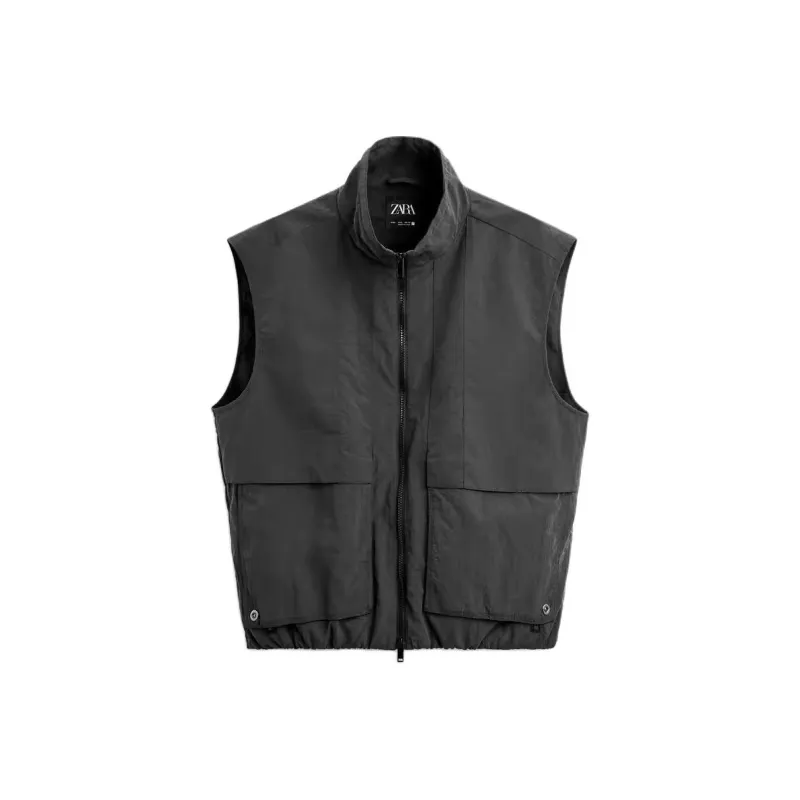 ZARA Vests Men Coal Gray-0