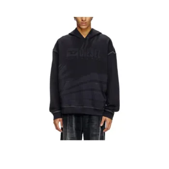 DIESEL S Boxt Hood R9 Laser Faded Logo Hoodie
