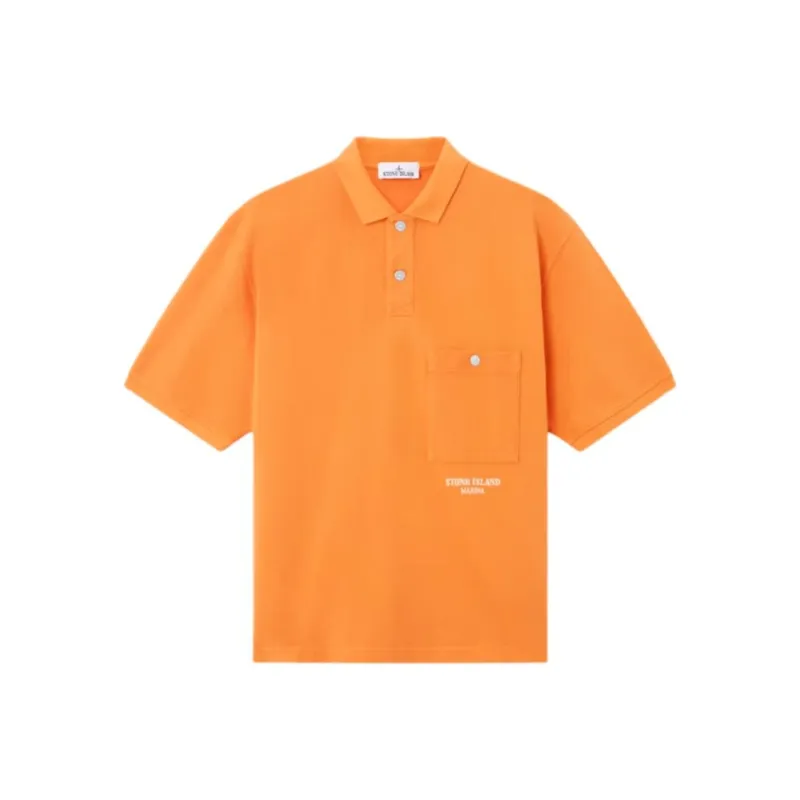 STONE ISLAND Polo Shirts Men Orange-0