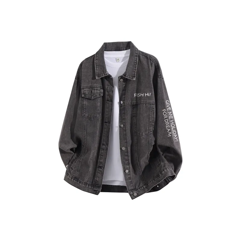 FASTFISH Denim Jacket Unisex Black-4