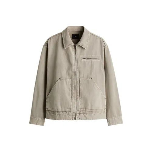 H&M 카키 그린 남성 데님 자켓