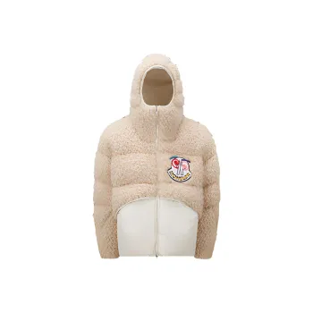 Moncler FW22 Hooded Loose Fit Down Jacket Men's Snowflake White