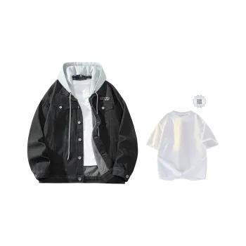 VniVerseVClub Denim Jacket Unisex K708 Black Gray