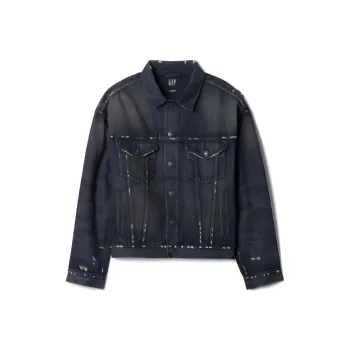 GAP Madhappy Collaboration Denim Jackets Unisex Dark Blue