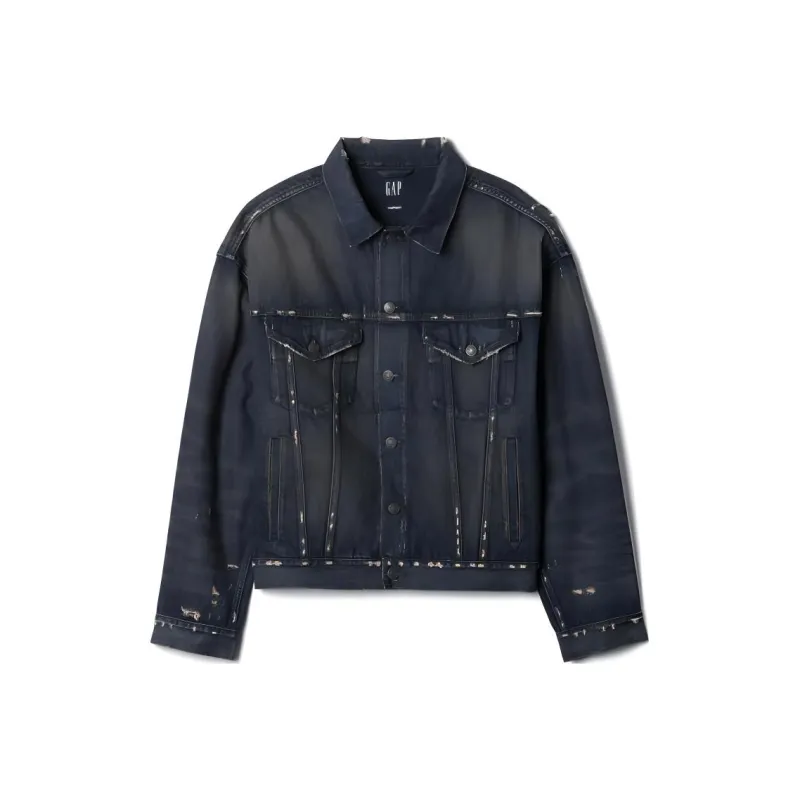 GAP Madhappy Collaboration Denim Jackets Unisex Dark Blue-0