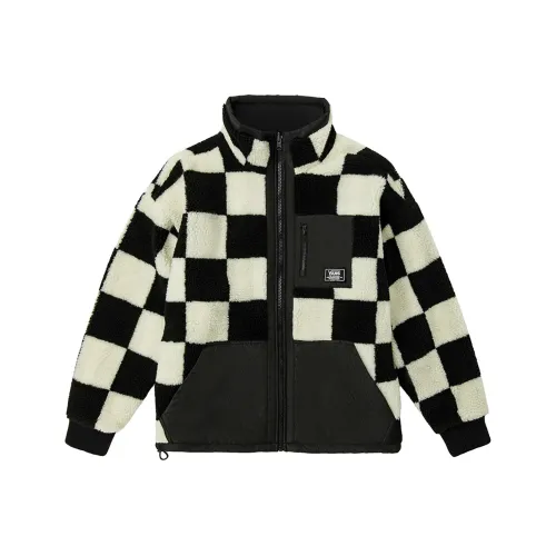 Vans Velvet Jackets Unisex Black White Checkerboard