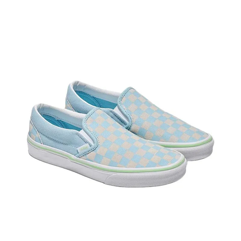 Vans Classic Slip On Checkerboard Crystal Blue Pink Green-1