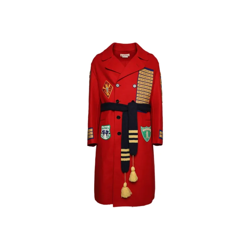 MARNI Patchwork Coat With Waist Belt-0