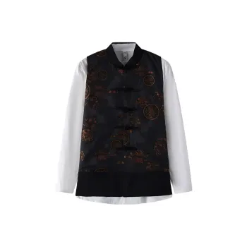 XUANSHENG Vests Men Black