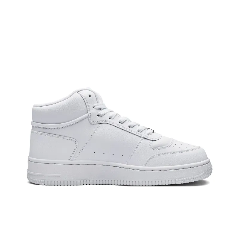 Kappa Coverage Anti-Slip And Wear-Resistant High-Top Skateboard Shoes Unisex White-1