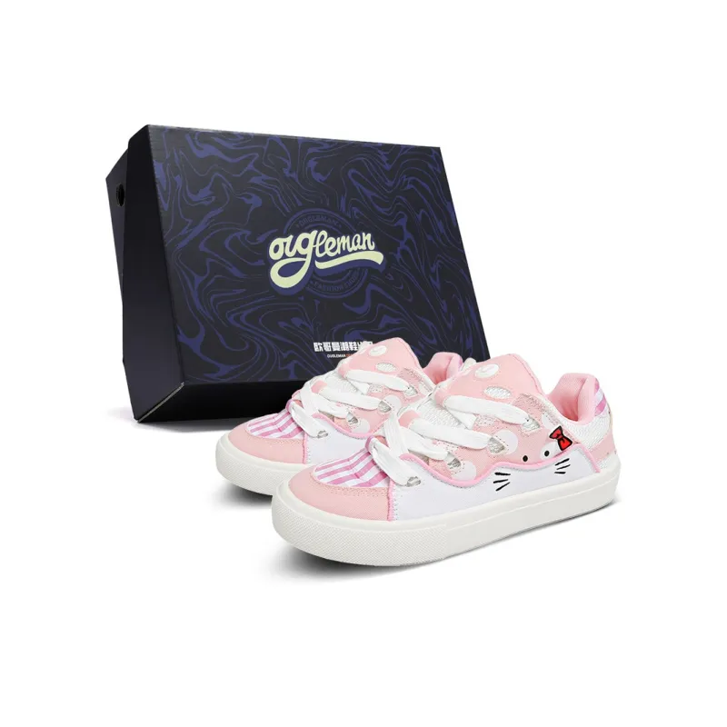 OUGLEMEN Slip Resistant Shock Absorbers With Abrasion Resistant Properties Low Top Skateboard Shoes Women's Box-5
