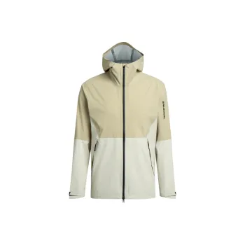 SALOMON Water Resistant Windproof Breathable Wear Resistant Windbreaker Jacket Men's Black Pepper White