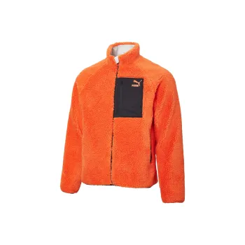 PUMA Velvet Jackets Men Flame Orange/Black