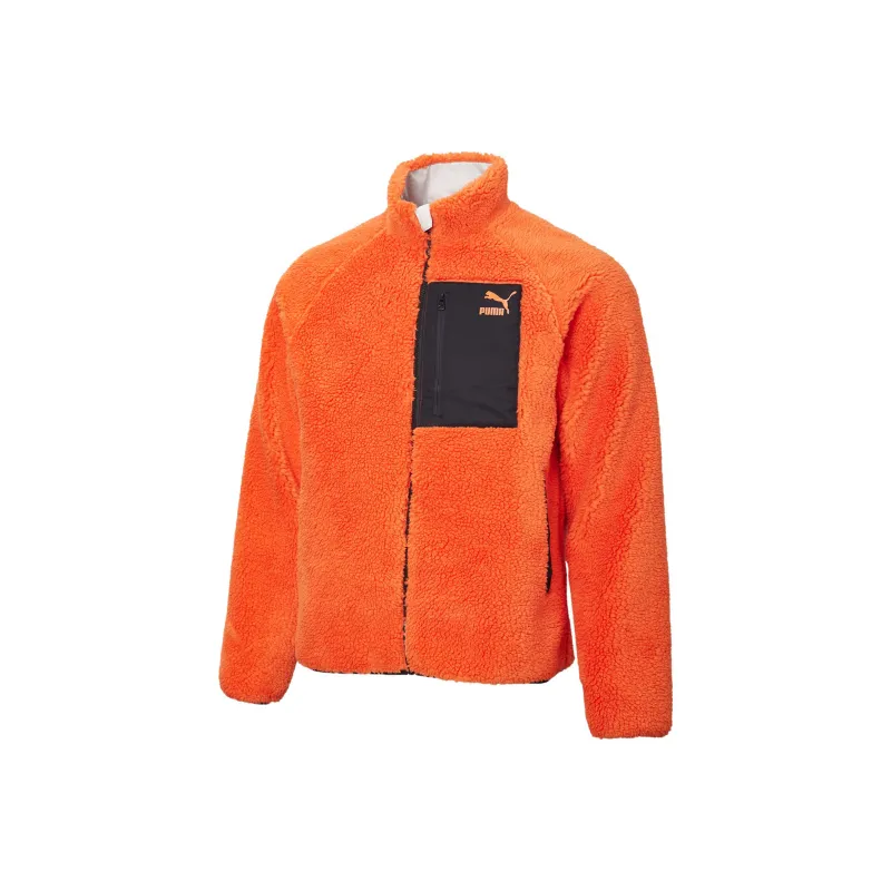 PUMA Velvet Jackets Men Flame Orange/Black-0