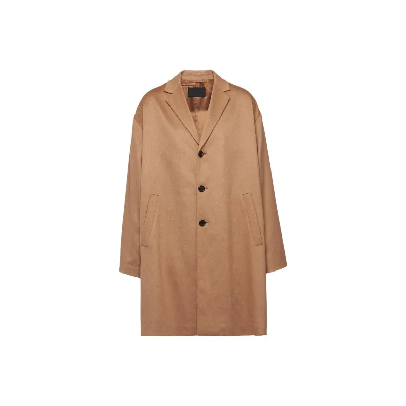 PRADA Triangle-logo Camel-hair Coat-0