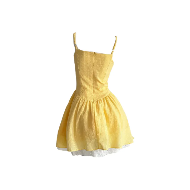 MTHE Slip Dresses Women's Yellow-1