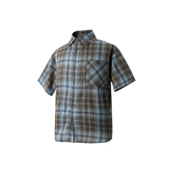 FAKE VINTAGE Shirt Unisex Blue Brown Plaid