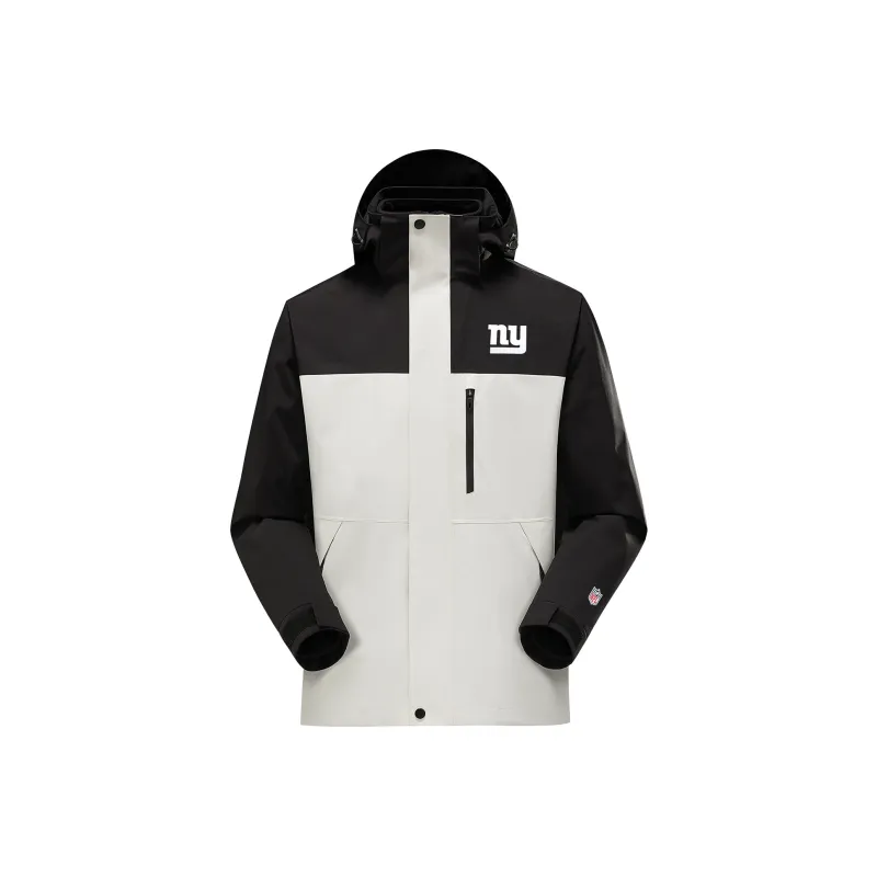 NFL Waterproof And Windproof Windbreaker Jacket Unisex White Black And White-0