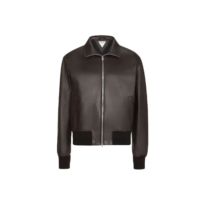 Bottega Veneta SS21 Leather Jacket Men's Gray-0