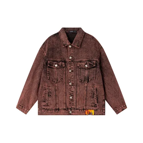 CAISEDI Denim Jackets Men Red