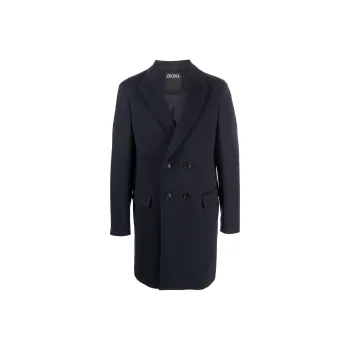 Zegna FW22 Coat Men's Marine Blue
