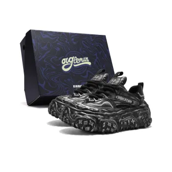 OUGLEMEN Abrasion Resistant Height Increasing Low Top Chunky Sneakers Men's Box