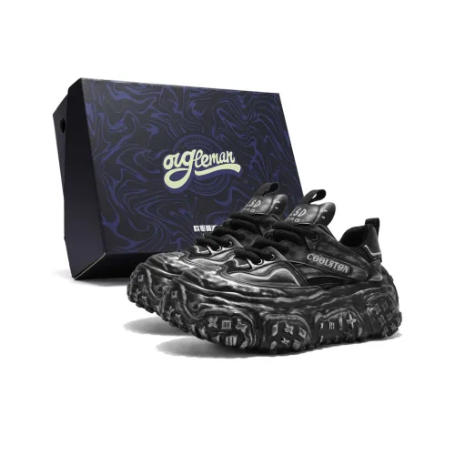 OUGLEMEN Abrasion Resistant Height Increasing Low Top Chunky Sneakers Men's Box