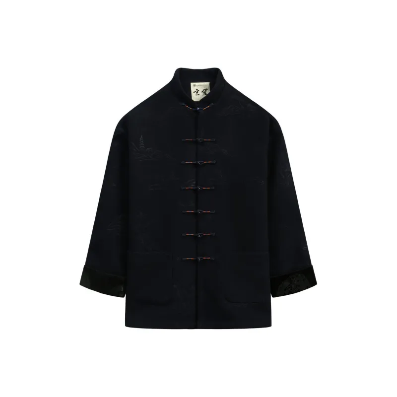 XUANSHENG Jackets Coats Men's Navy Blue-0