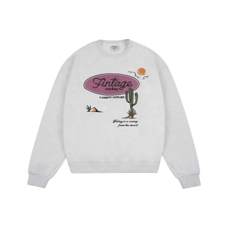 FAKE VINTAGE Sweatshirt Unisex Light Gray-0
