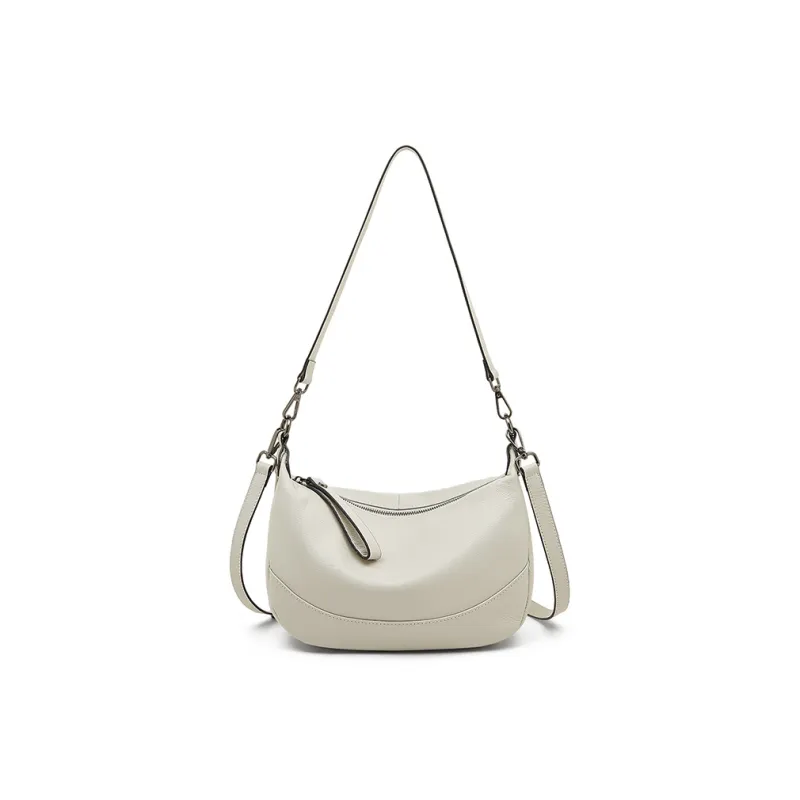 Old Man's Head Top Grain Cow Leather Shoulder Bag Women's Black/White/Green/Flesh Pink-11