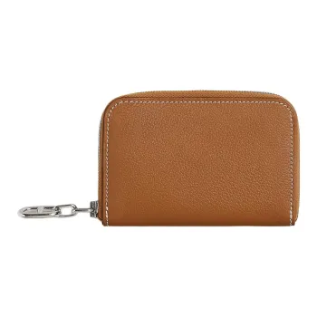 HERMES ZipengoChaine D'Ancre Evercolor Calfskin Card Holder Women's 37 Gold Brown