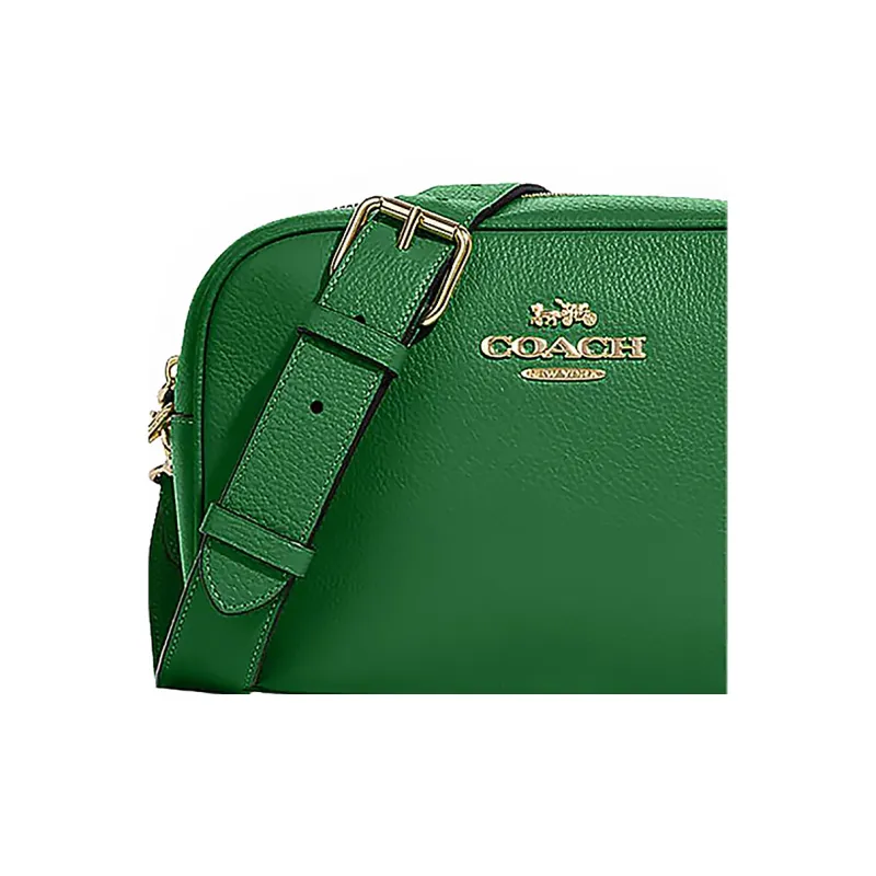 COACH Jamie Refined Pebble Leather Camera Bag, Shoulder Bag, Crossbody Bag Medium Size Women's Green-4