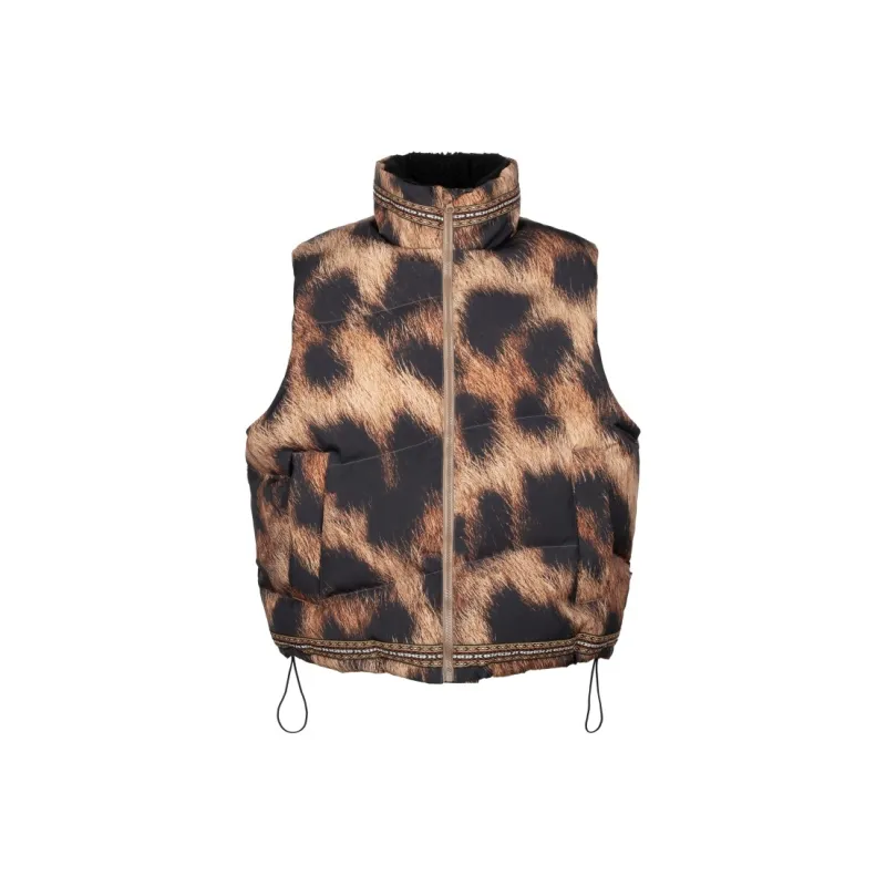 ORANGE DRAGON x THE SOUL WORK FACTORY Vest Unisex Leopard Print Brown-0